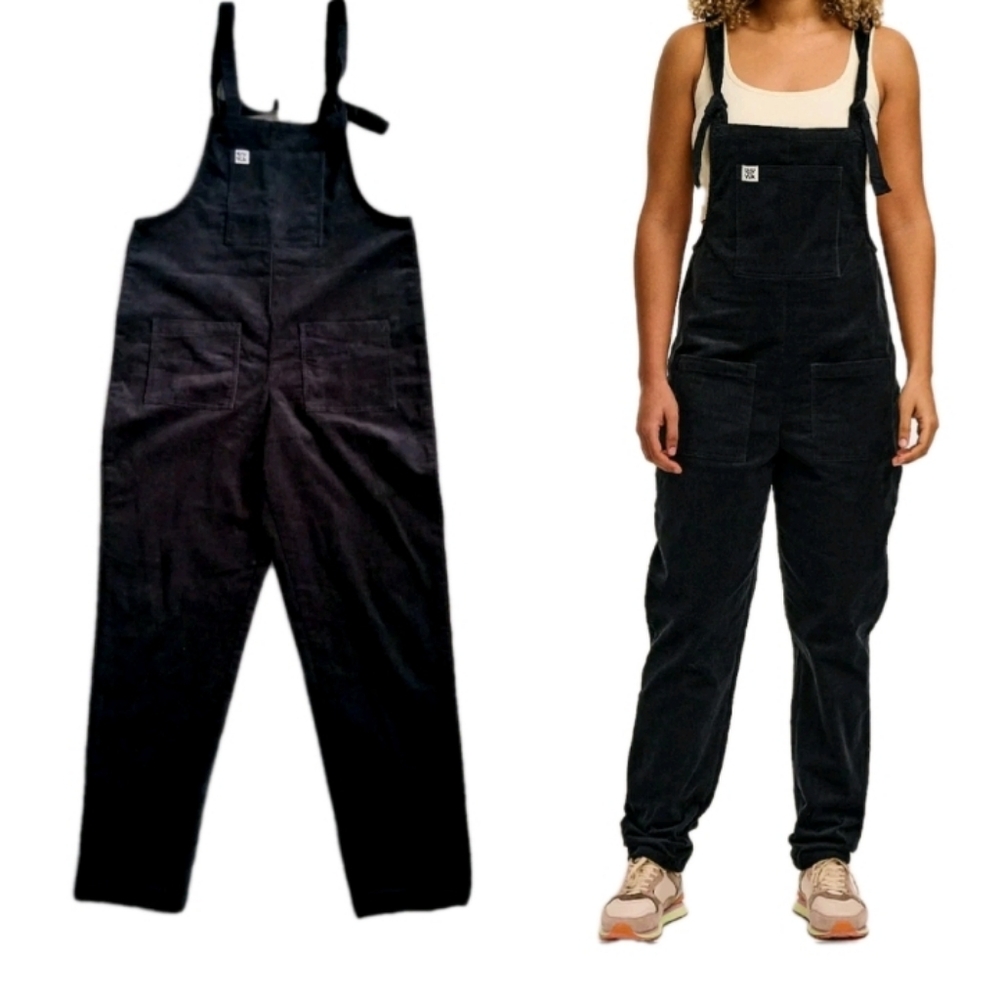 Lucy & Yak Black Corduroy Overalls Jumpsuit